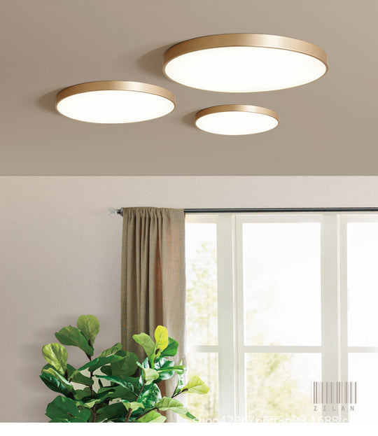 Modern Gold Metal Led Flush Mount Ceiling Lamp For Bedroom Lighting