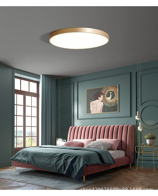 Modern Gold Metal Led Flush Mount Ceiling Lamp For Bedroom Lighting