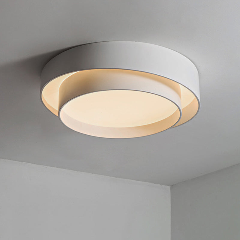 Led Nordic Style White Metal Ceiling Lamp For Bedroom - Flush Mount Lighting