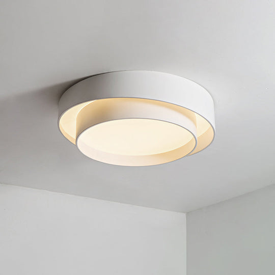 Led Nordic Style White Metal Ceiling Lamp For Bedroom - Flush Mount Lighting