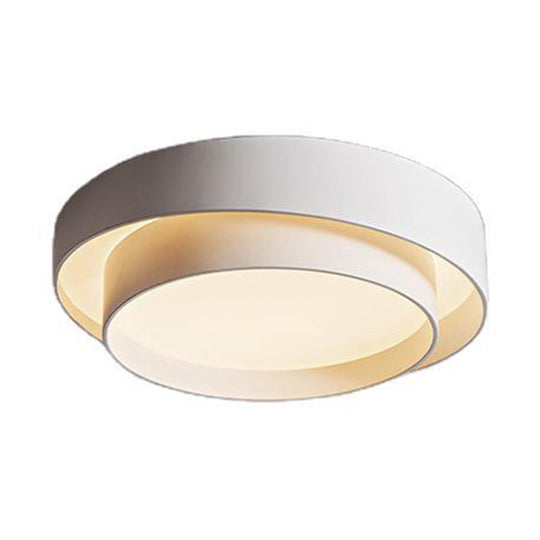 Led Nordic Style White Metal Ceiling Lamp For Bedroom - Flush Mount Lighting