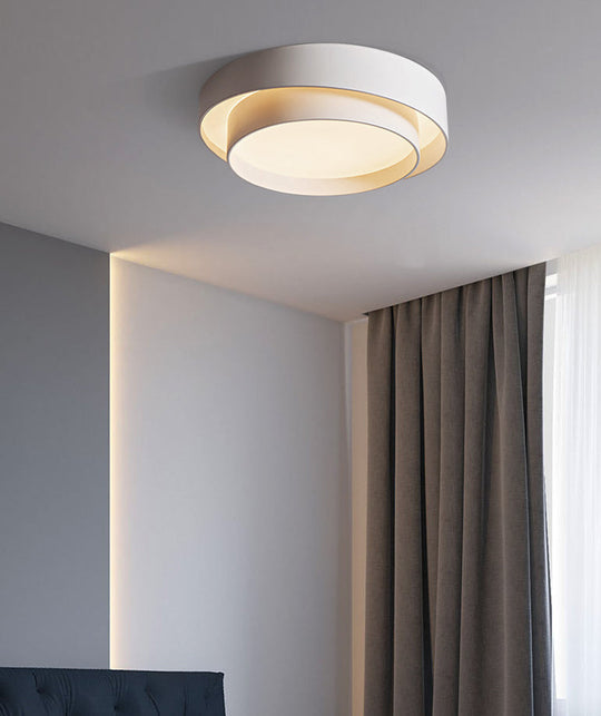 Led Nordic Style White Metal Ceiling Lamp For Bedroom - Flush Mount Lighting