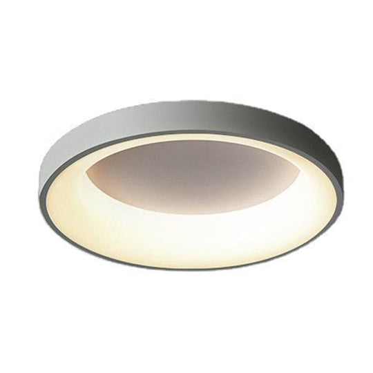 Nordic Style Led Flush Mount Ceiling Lamp - Metal Circular Light For Bedroom