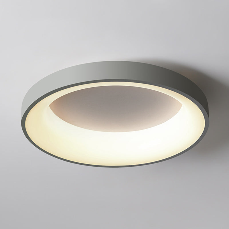 Nordic Style Led Flush Mount Ceiling Lamp - Metal Circular Light For Bedroom