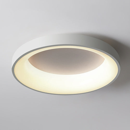 Nordic Style Led Flush Mount Ceiling Lamp - Metal Circular Light For Bedroom