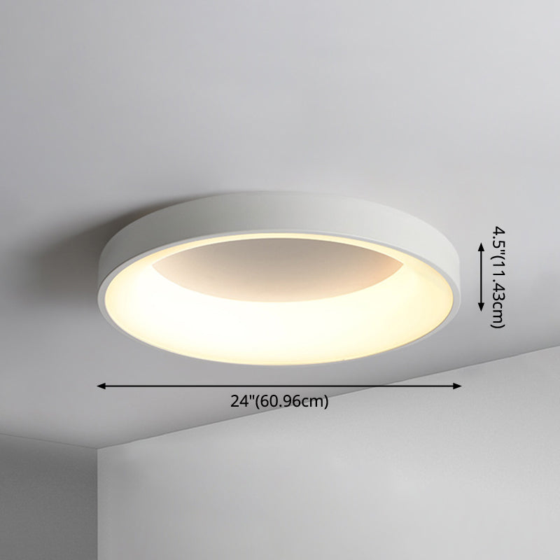 Nordic Style Led Flush Mount Ceiling Lamp - Metal Circular Light For Bedroom