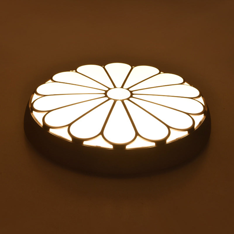 Modern Led Floral Metal Flush Mount Ceiling Lamp For Bedroom Lighting