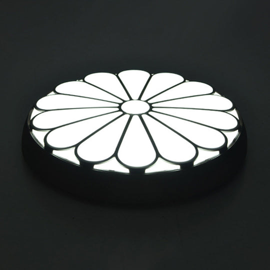 Modern Led Floral Metal Flush Mount Ceiling Lamp For Bedroom Lighting