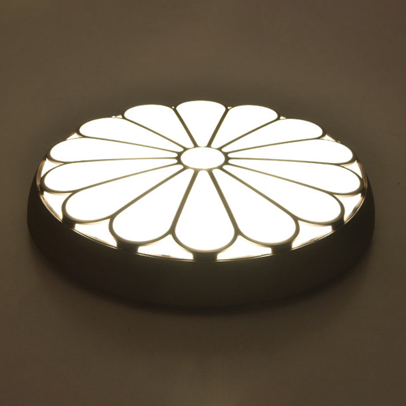 Modern Led Floral Metal Flush Mount Ceiling Lamp For Bedroom Lighting