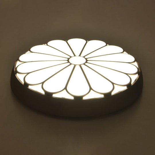 Modern Led Floral Metal Flush Mount Ceiling Lamp For Bedroom Lighting