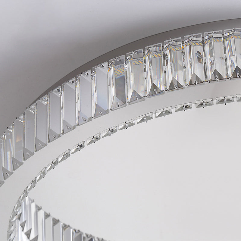 Modern Led Crystal Flush Mount Ceiling Lamp For Bedroom