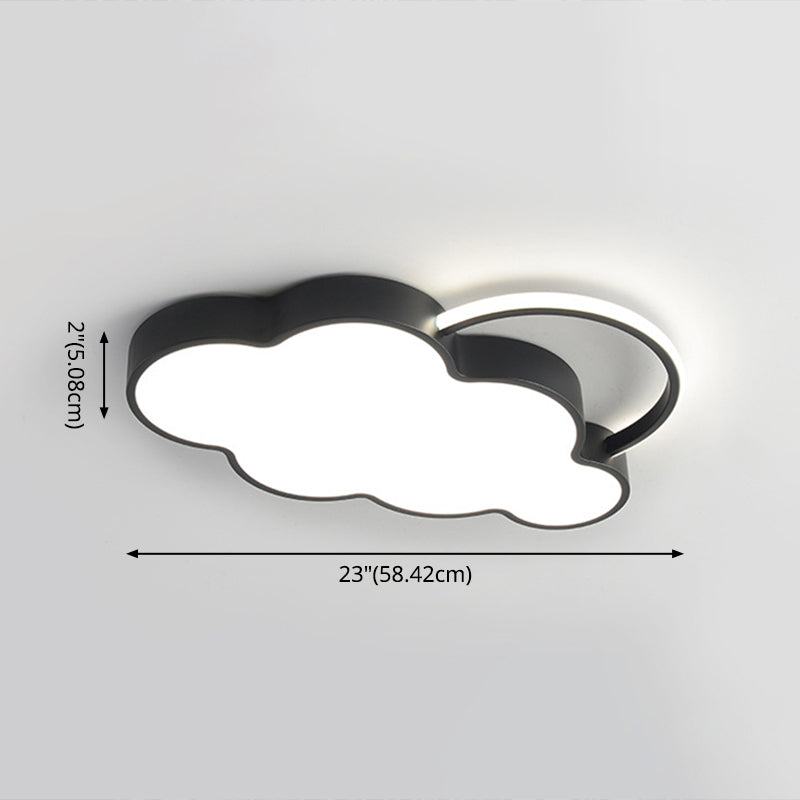 Cloud-Shaped Nordic Led Flush Mount For Kids Bedroom