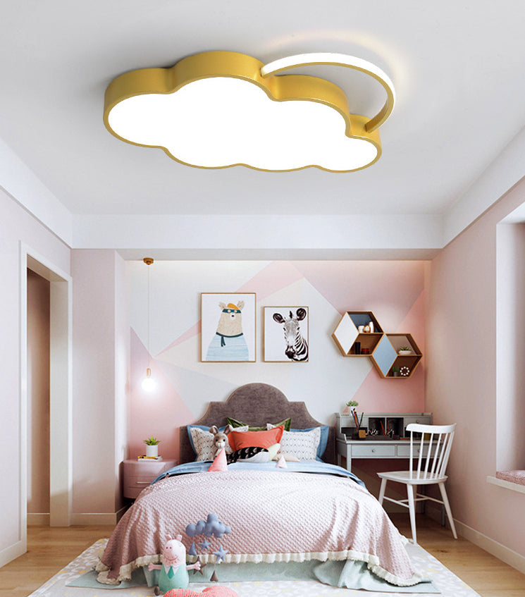 Cloud-Shaped Nordic Led Flush Mount For Kids Bedroom