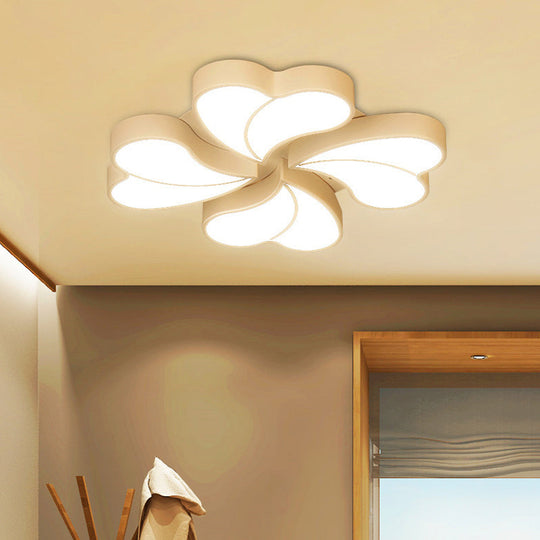 Modern Style White Floral Led Flushmount Ceiling Lamp For Bedroom Lighting