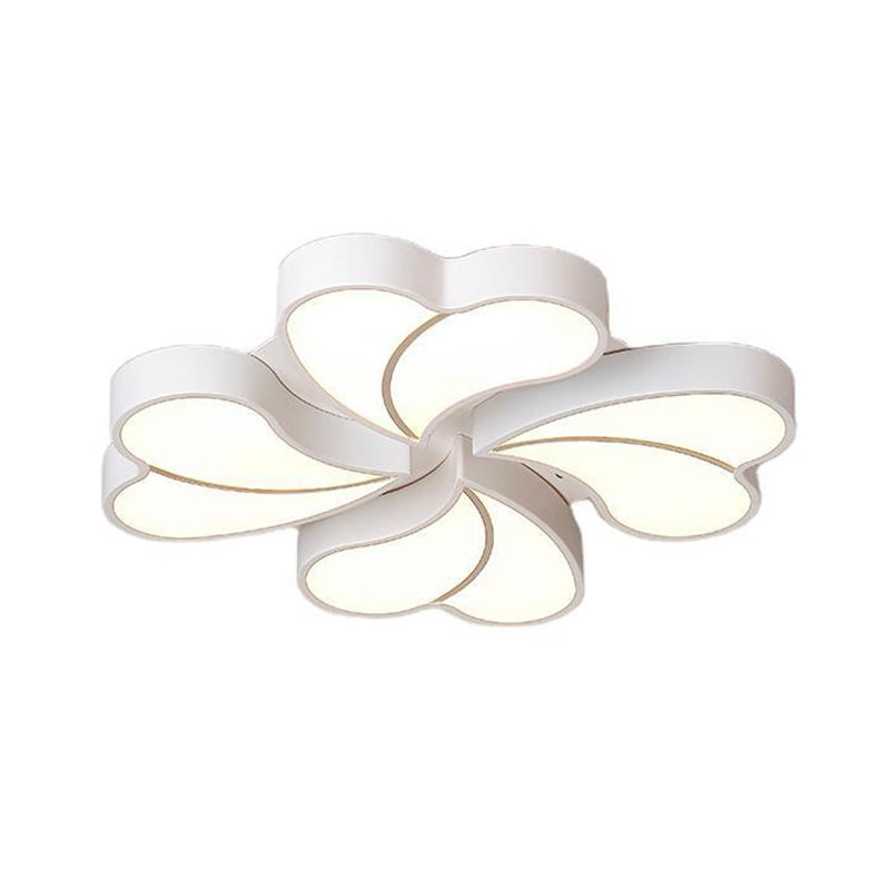 Modern Style White Floral Led Flushmount Ceiling Lamp For Bedroom Lighting