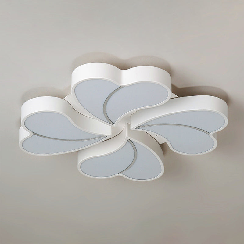 Modern Style White Floral Led Flushmount Ceiling Lamp For Bedroom Lighting