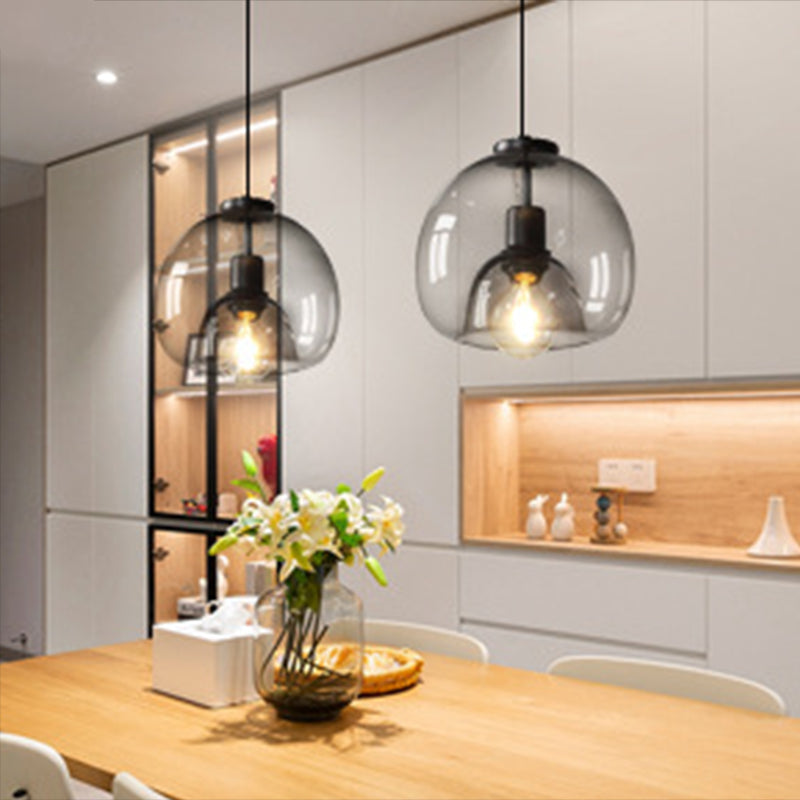 Minimalist Black Glass Pendant Light For Modern Dining Rooms