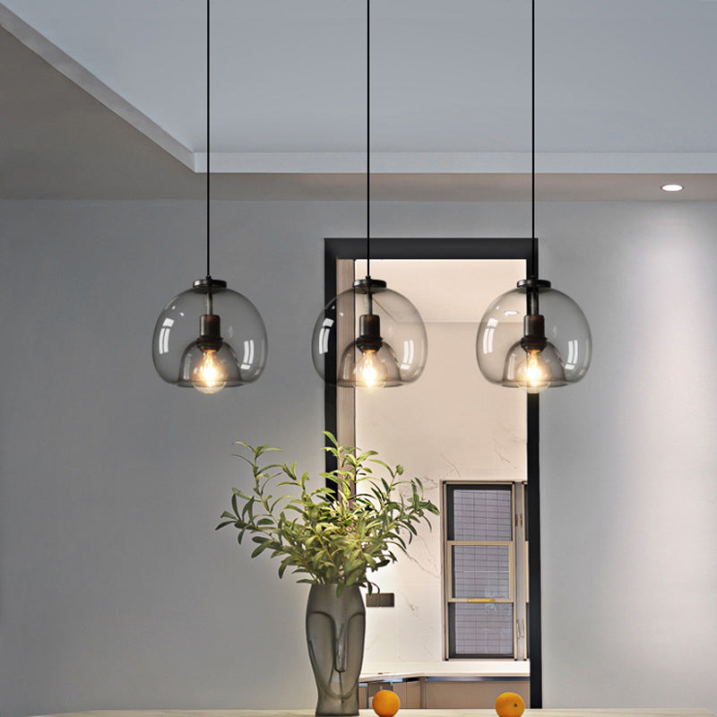 Minimalist Black Glass Pendant Light For Modern Dining Rooms