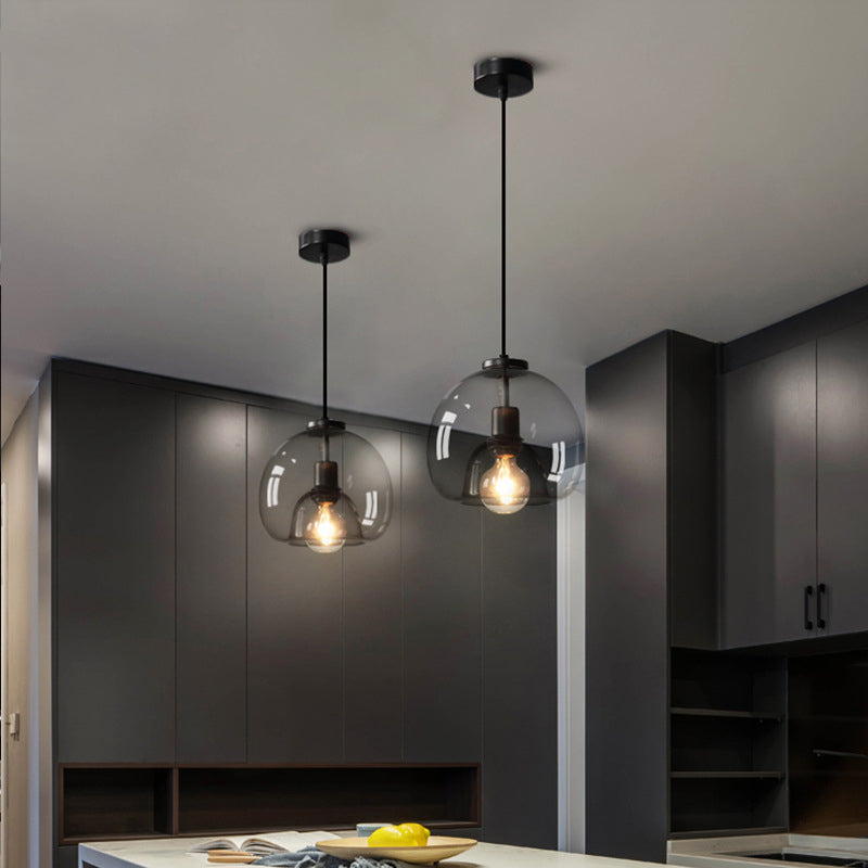 Minimalist Black Glass Pendant Light For Modern Dining Rooms