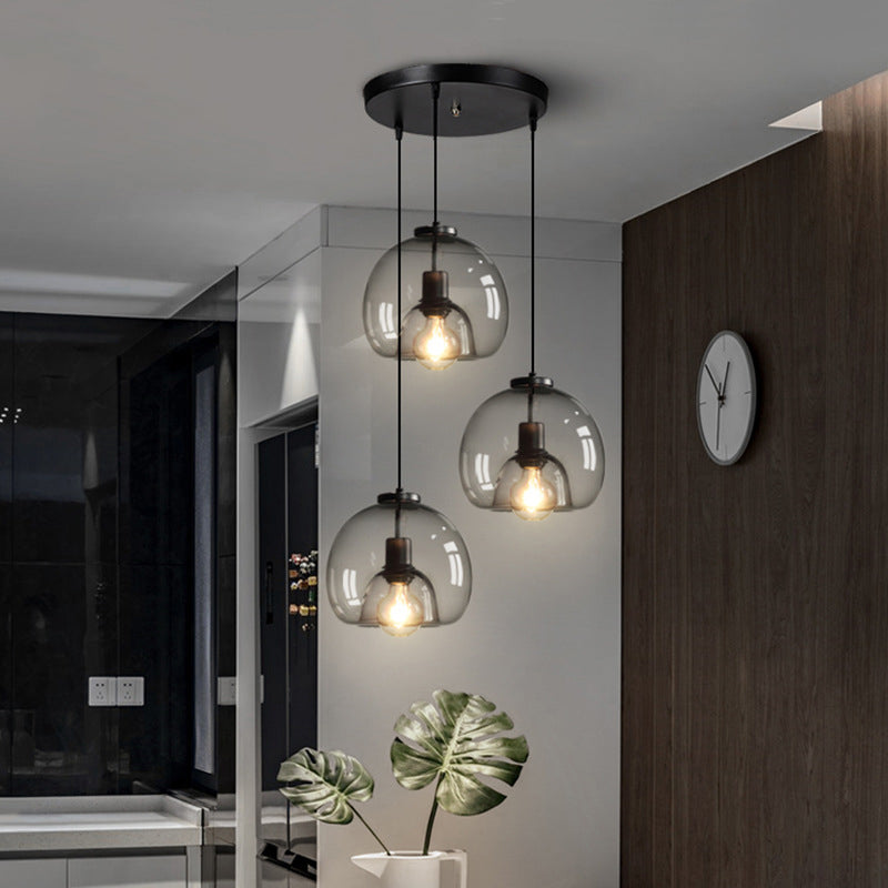 Minimalist Black Glass Pendant Light For Modern Dining Rooms