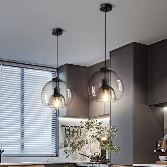 Minimalist Black Glass Pendant Light For Modern Dining Rooms