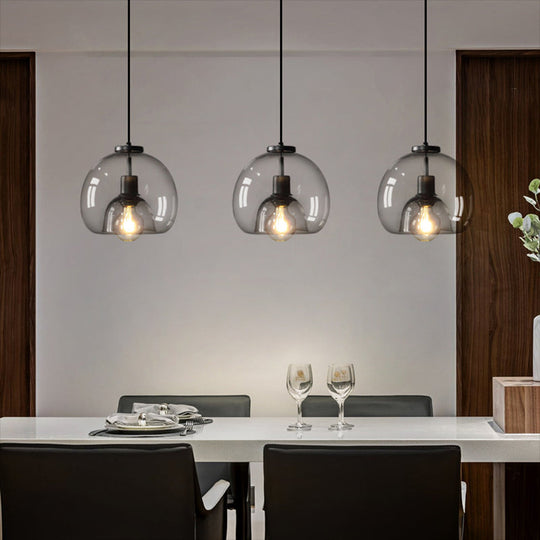 Minimalist Black Glass Pendant Light For Modern Dining Rooms