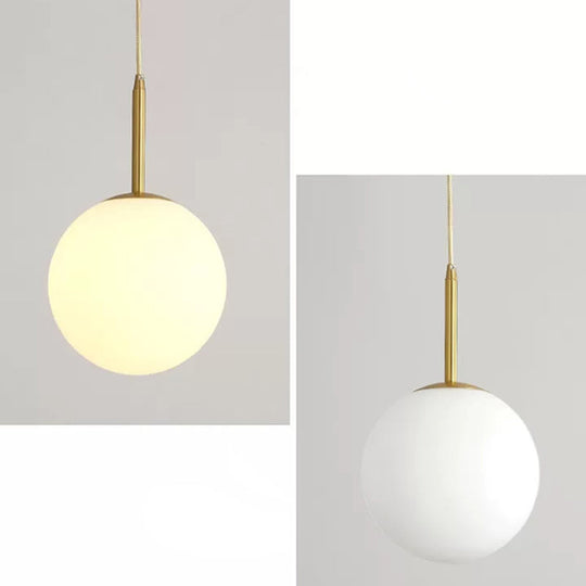 Minimalist Glass Pendant Light In White For Dining Room Table