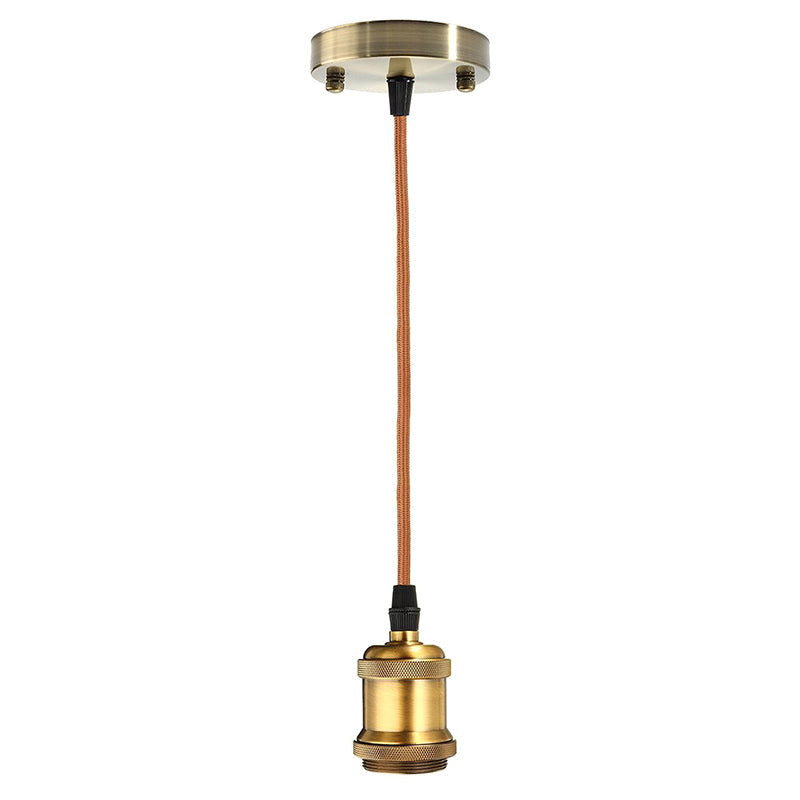 Bare Bulb Copper Mini Pendant Lamp With Industrial Style And 39 Weaving Wire For Bedroom Brass