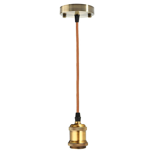 Bare Bulb Copper Mini Pendant Lamp With Industrial Style And 39 Weaving Wire For Bedroom Brass