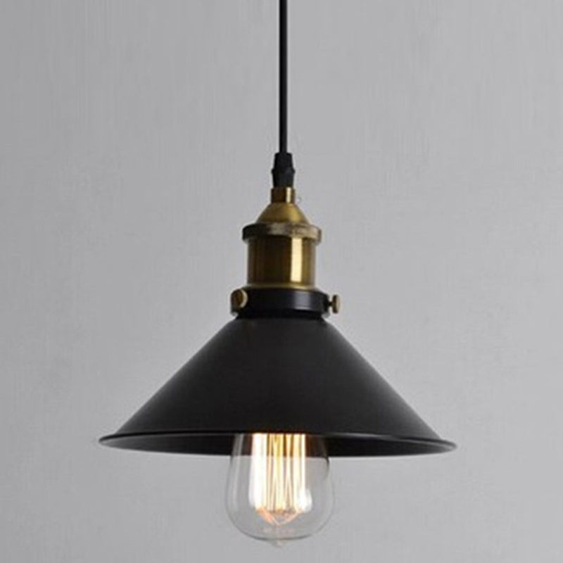 Black Industrial Wrought Iron Hanging Pendant Light For Barn Farmhouse & Porch