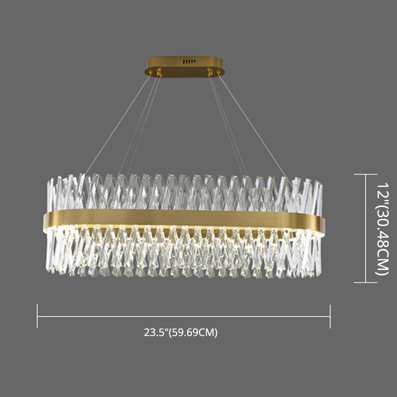 Postmodern Geometric K9 Crystal Pendant Light In Gold For Bedroom Or Island With Led