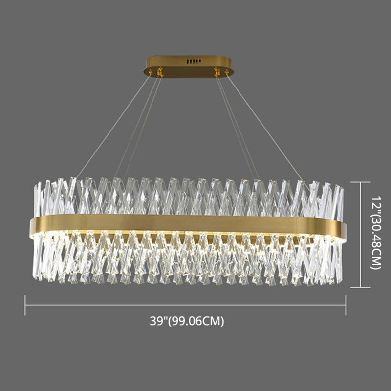 Postmodern Geometric K9 Crystal Pendant Light In Gold For Bedroom Or Island With Led