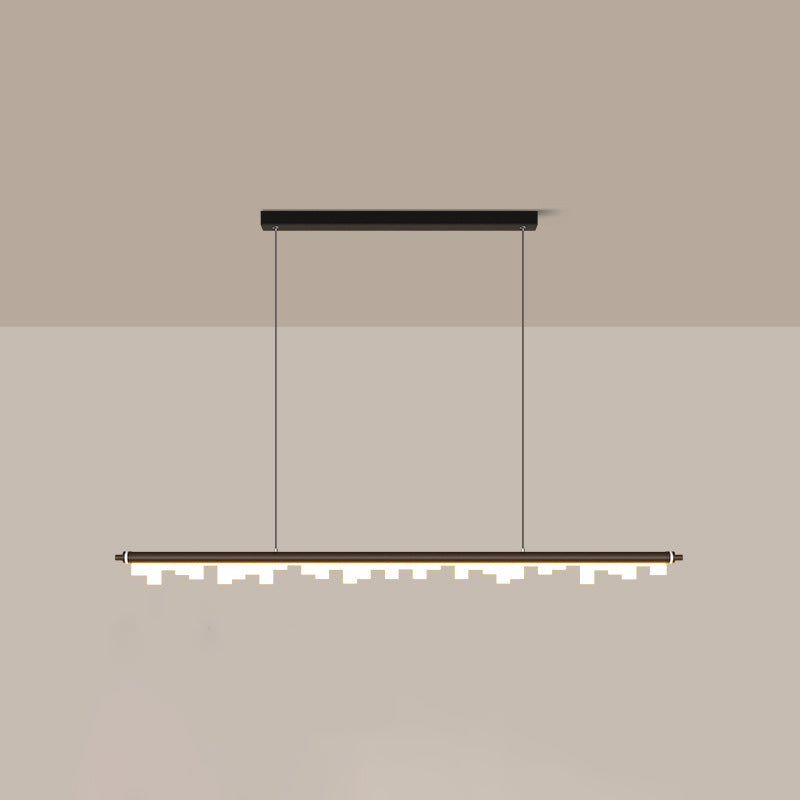 Modern Matte Metal Island Led Ceiling Light With Simple Acrylic Shade Black / 35.5 White