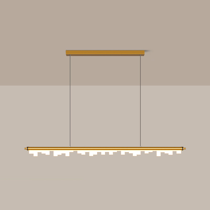 Modern Matte Metal Island Led Ceiling Light With Simple Acrylic Shade Gold / 35.5 Warm