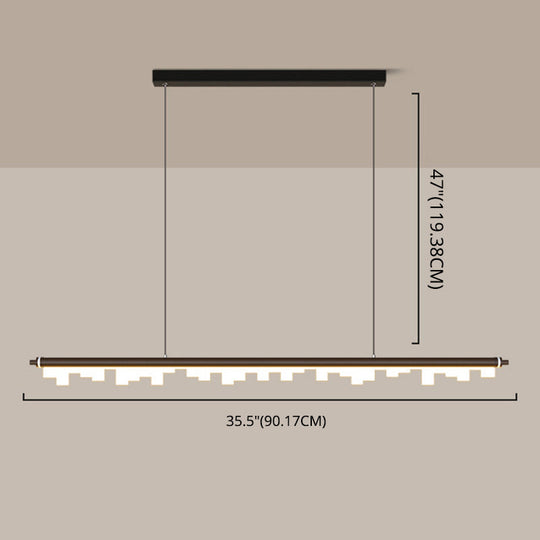 Modern Matte Metal Island Led Ceiling Light With Simple Acrylic Shade