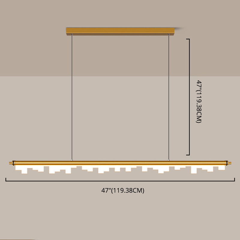 Modern Matte Metal Island Led Ceiling Light With Simple Acrylic Shade