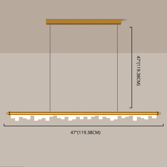 Modern Matte Metal Island Led Ceiling Light With Simple Acrylic Shade