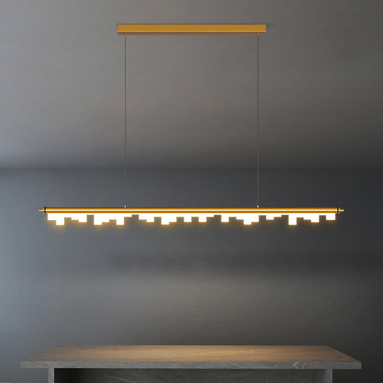 Modern Matte Metal Island Led Ceiling Light With Simple Acrylic Shade