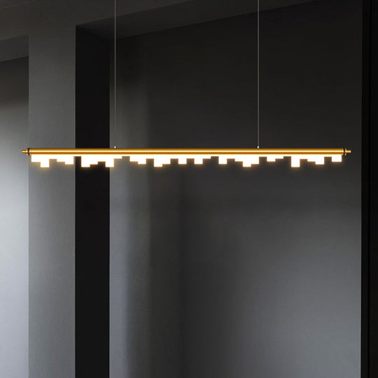 Modern Matte Metal Island Led Ceiling Light With Simple Acrylic Shade