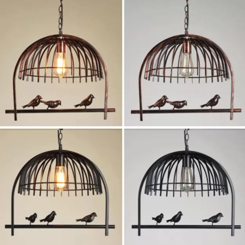 Farmhouse Metal Hanging Birdcage Pendant Light For Dining Room Ceiling And Island