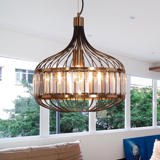 Black Cage Ceiling Pendant Iron Hanging Lamp for Living Room - 12"/13"/14.5" Width for Traditional Décor