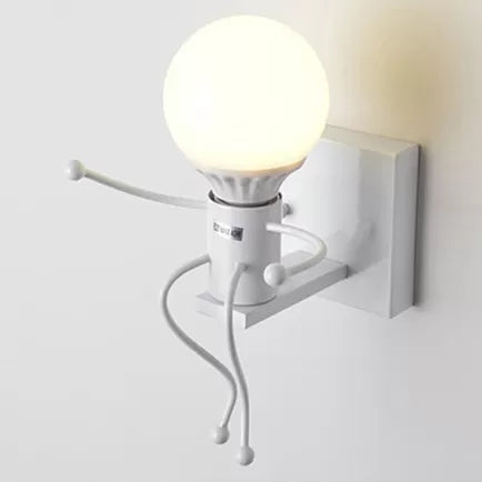 Sculpted Wall Sconce With Single Bulb - Modern Metal Night Light For Bedroom