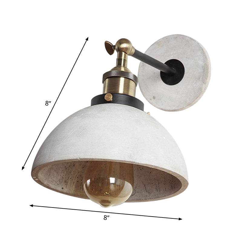 Industrial Grey Wall Mounted Light - Adjustable Cone/Cylinder/Bowl Bedroom Sconce