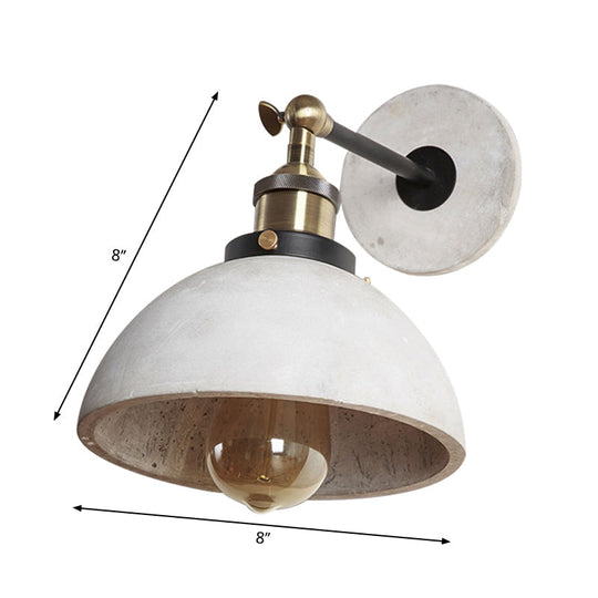 Industrial Grey Wall Mounted Light - Adjustable Cone/Cylinder/Bowl Bedroom Sconce