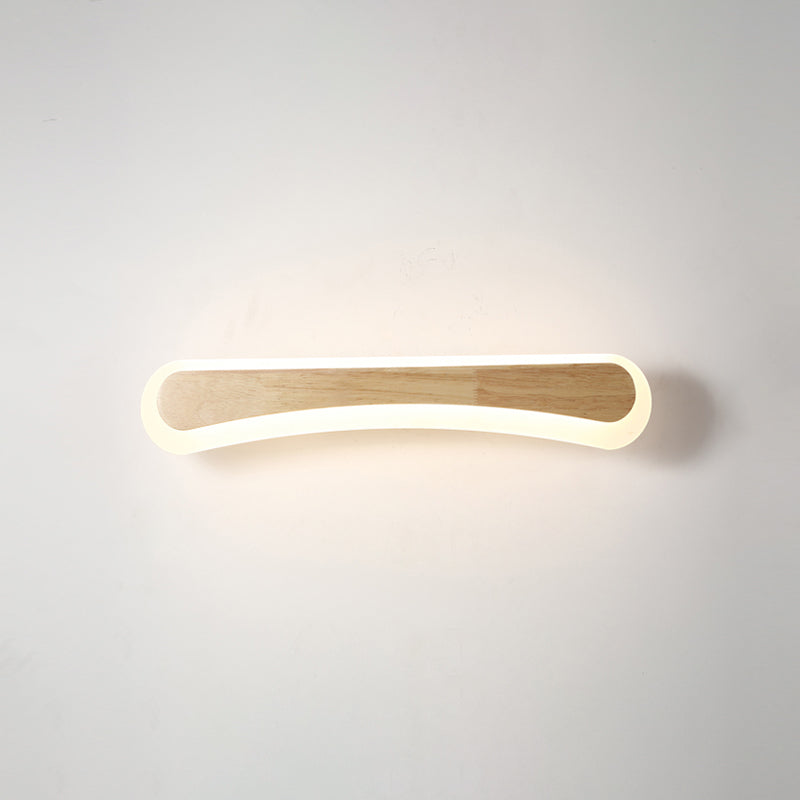 Wooden Led Vanity Light Fixtures With Modern Design And Acrylic Shade Wood / 16 Arc