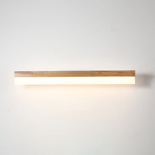 Wooden Led Vanity Light Fixtures With Modern Design And Acrylic Shade Wood / 31.5 Rectangle