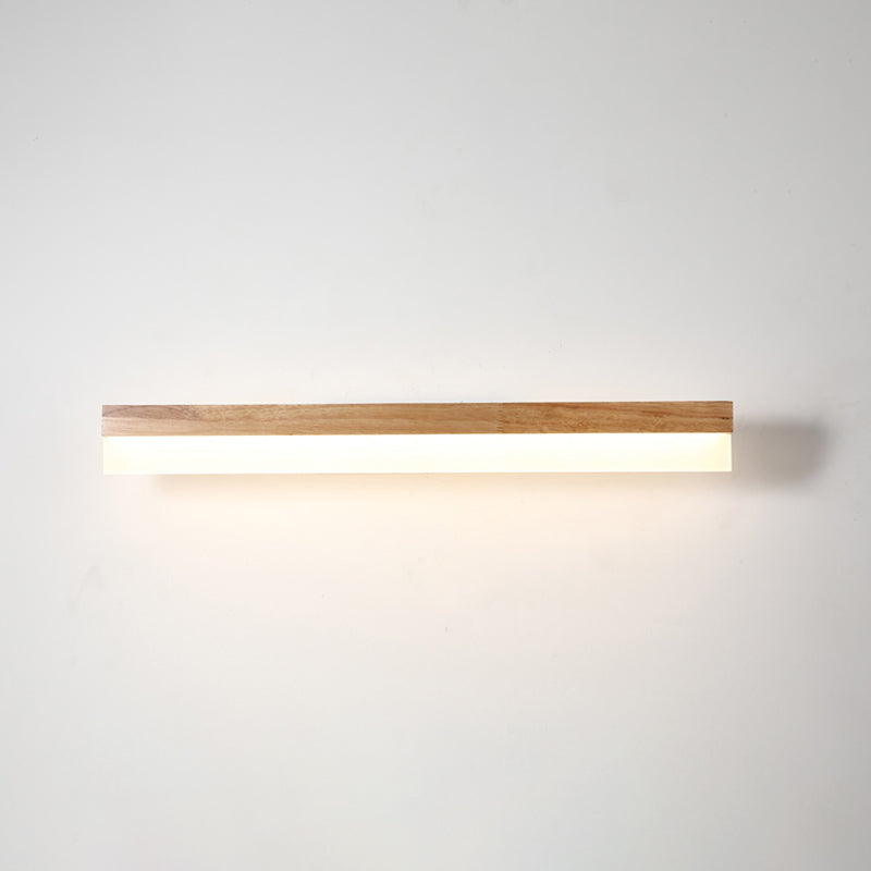 Wooden Led Vanity Light Fixtures With Modern Design And Acrylic Shade Wood / 23.5 Rectangle