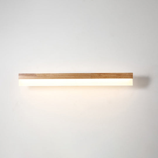 Wooden Led Vanity Light Fixtures With Modern Design And Acrylic Shade Wood / 23.5 Rectangle