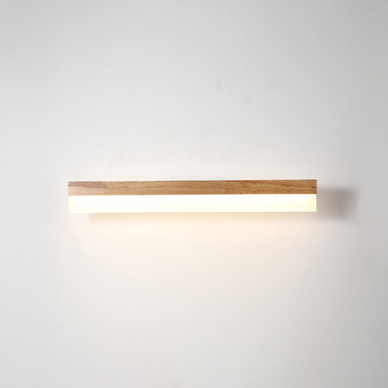 Wooden Led Vanity Light Fixtures With Modern Design And Acrylic Shade Wood / 16 Rectangle