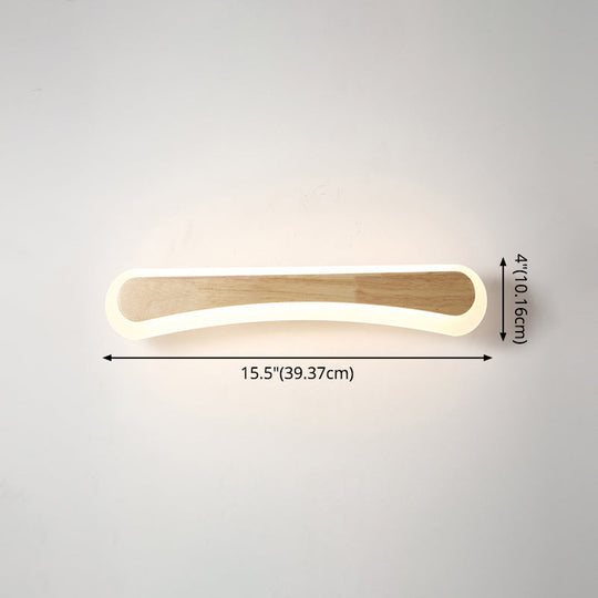 Wooden Led Vanity Light Fixtures With Modern Design And Acrylic Shade